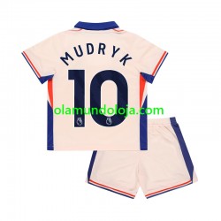 Camisola Chelsea Mychajlo Mudryk 10 Criança Equipamento Segundo 2024-2025 Manga Curta